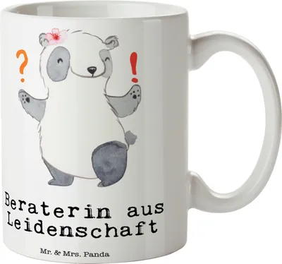 Produktbild von Mr. & Mrs. Panda Kaffeetasse Beraterin Leidenschaft - Weiß - Geschenk, Tasse, Eröffnung, Kaffeebecher, Henkelbecher, Trinkbecher, Spruch, IT Beratung, Lustig, Beruf