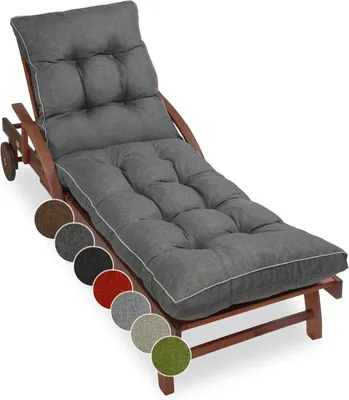 Produktbild von sunnypillow Liegenauflage 200 x 60 - Auflage für Gartenliege extra dick 13cm - Outdoor, wasserdicht, UV Lichtecht - Polster für Sonnenliege -Anthrazit