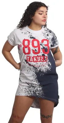 Zdjęcie produktu dla Sukienka damska Yakuza Spill Urban w stylu T-shirt, biała, rozmiar L