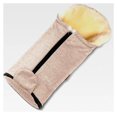 Produktbild von Fellsack Gastein Canvas | Lammfell Fußsack für Kinderwagen im Winter & Babyschale ab Geburt | Fußsack für Buggy aus 100% Merino-Lammfell | Atmungsaktiv & waschbar | Inkl. Baumwoll-Windel
