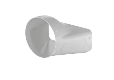 A white plastic ventilation component on a white background.