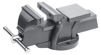 Produktbild von Schraubstock mit einer Spannweite von 125 mm, hochwertige Stahlbacken für sichere Befestigung von Werkstücken, massive Gusseisenkonstruktion