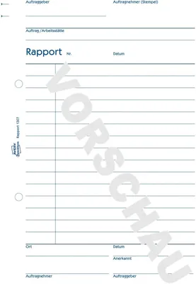 Produktbild von Formularbuch Rapport A5 VE=10x100 Blatt