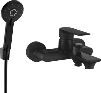 Produktbild von Mexen Royo R40 Wannenbatterie mit Brausegarnitur, Schwarz - 7223R40-70