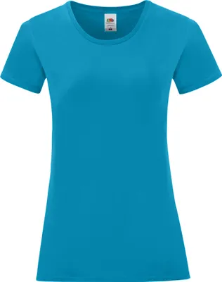 Produktbild von Fruit Of The Loom Damen T-Shirt Iconic, kurzärmlig PC3400 (2XL) (Azurblau)