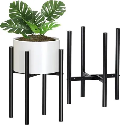 Productafbeelding van Verstelbare plantenstandaard - Metalen bloempotstandaard voor potten van 20-30 cm, zwart