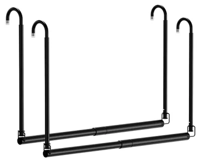 Produktbild von Kleiderstange aus Metall, Schwarz, Teleskop Kleiderstange ohne Bohren, Für Garderobe, Verstellbar 46,5-78 cm Höhe, 40-72 cm Breite