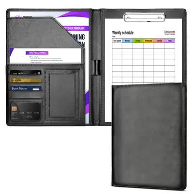 Immagine prodotto di Porta documenti A4 Royouzi, con coperchio, professionale, con scomparti per documenti e portapenne