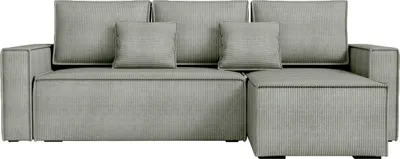 Produktbild von BroMARKT Ecksofa mit Schlaffunktion Dexter Grau Cord Rechts