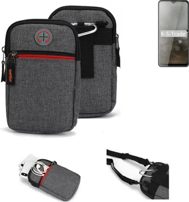 Produktbild von K-S-Trade Holster Gürteltasche kompatibel mit Cubot Note 20 Handy Tasche Schutz Hülle grau Zusatzfächer 1x