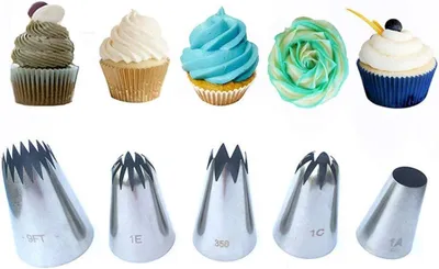 Imagen del producto de Juego de herramientas de decoración de acero inoxidable, de 5 piezas, para pasteles y galletas, accesorios para repostería