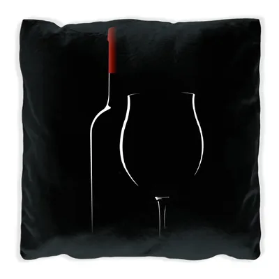 Produktbild von Wallario Premium Kissen, weiche Oberfläche, mit Motiv Rotwein bei Nacht, Größe: 30 x 30 cm, mit weißer Rückseite