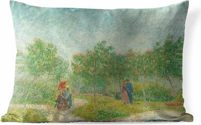 Produktbild von MuchoWow® Outdoor Kissen - Garten mit Liebenden - Vincent van Gogh - 50x30 cm - Wetterfest - Lounge Kissen - Sofa kissen - Wohnzimmer Dekoration