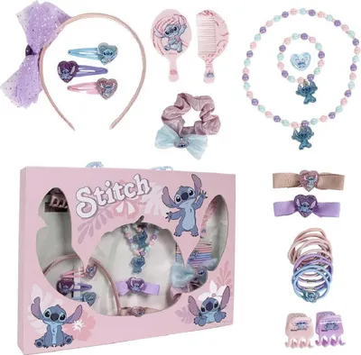 Image de Set de coiffure Lilo & Stitch pour enfants - peigne, élastique et plus encore