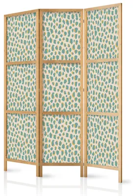 Produktbild von Muralo Japanischer PARAVENT 3-teilig Raumteiler klappbar PREMIUM-Vliesleinwand BUNTES TIERMUSTER für Büro 135cmx172cm