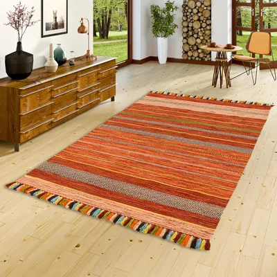 Produktbild von Natur Teppich Kelim Kalleen Terrakotta, Größe:300x400 cm