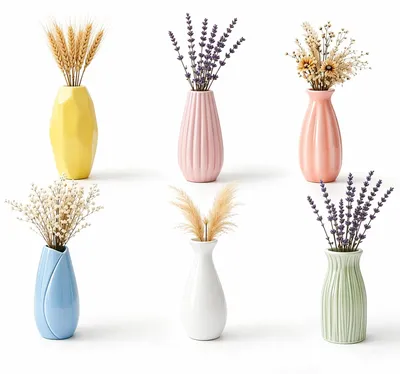 Zdjęcie produktu dla Omgoods - Zestaw 8 małych ceramicznych wazonów do dekoracji stołu