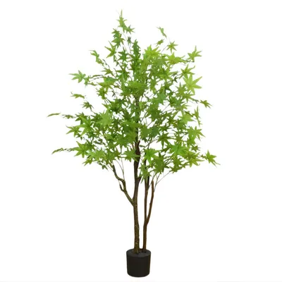 Produktbild von Künstlicher Ahornbaum 150 cm – Kunstpflanze im Topf – Realistische Deko für Innen & Außen – Grün