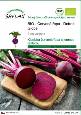 Obrázek produktu pro SAFLAX - BIO - Červená řepa - Detroit Globe - Beta vulgaris - 100 Semena