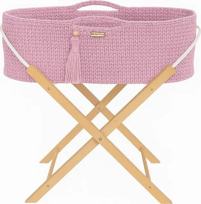 Produktbild von BOHO Handgefertigter Babykorb mit Ständer - Rosa