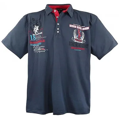 Produktbild von Übergrössen Hippes Polo-Shirt Kurzarm LAVECCHIA Anthrazit 5XL
