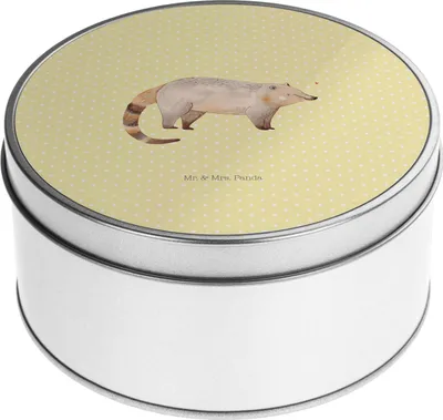 Produktbild von Mr. & Mrs. Panda Erinnerungsbox Nasenbaer - Gelb Pastell - Geschenk, Vorratsdose, Gute Laune, Nasenbären, Nasenbär, Rüsselbär, keksdosen, Bär, Kaffeedose, Keksdose, Dose
