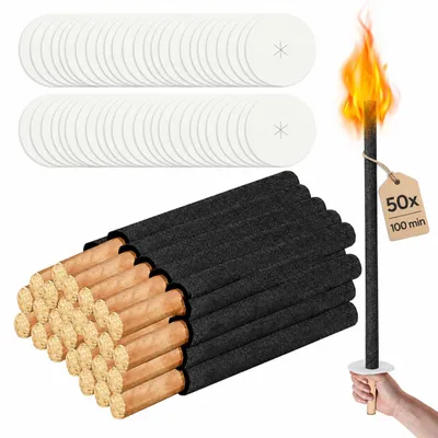 Fackeln für draußen, 50 Stk., mit Tropfschutz, 72 cm
