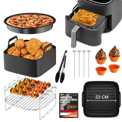 Airfryer-Zubehörset XXL, 12-teilig, für 6–8 L, mit Silikonform