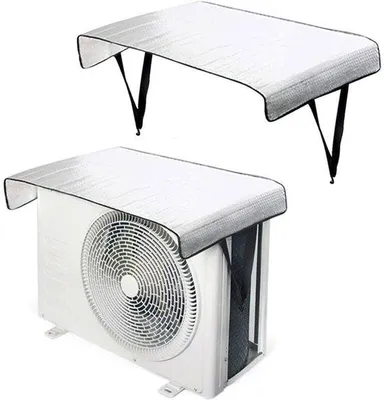Obrázek produktu pro Dva kusy krytu venkovního ventilátoru – vodotěsný kryt venkovního ventilátoru – univerzální ochranný kryt z hliníkové fólie – 95 x 46 cm