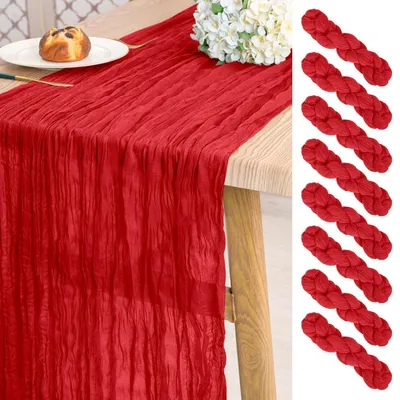 Produktbild von Tischläufer 8 Stück Rot Gaze Käsetuch 55 x 300 cm Polyester