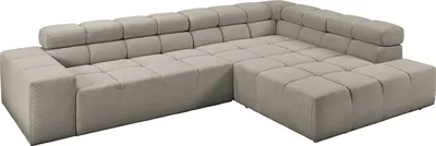 Produktbild von KAWOLA Sofa NEVADA Ecksofa Feincord grau Recamiere rechts