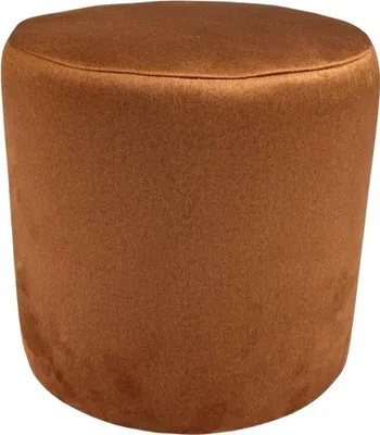 Zdjęcie produktu dla Pufa okrągła ELEMENT 40x40 cm stylowy podnóżek trudnopalny welur łatwoczyszczący delikatna w dotyku  ceglana