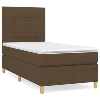 Produktbild von vidaXL Boxspringbett mit Matratze Dunkelbraun 90x200 cm Stoff