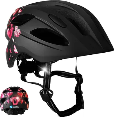 Produktbild von Fahrradhelm für Kinder 6-12 |Schwarzes Herz|Crazy Safety|EN1078