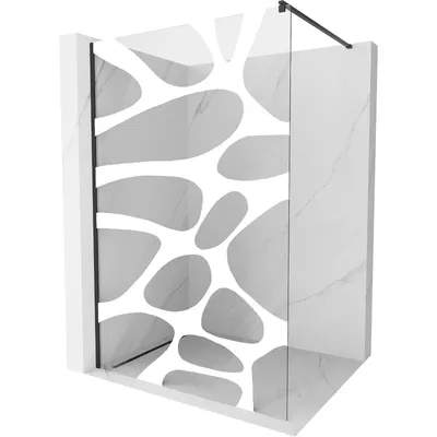 Obrázok produktu pre Mexen Kioto sprchová stena 130 x 200 cm, transparentnéné/biely vzor 8 mm, čierna - 800-130-101-70-97
