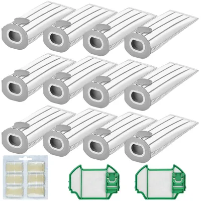 12 Staubsaugerbeutel für Vorwerk Kobold VK7 + 2 HEPA-Filter