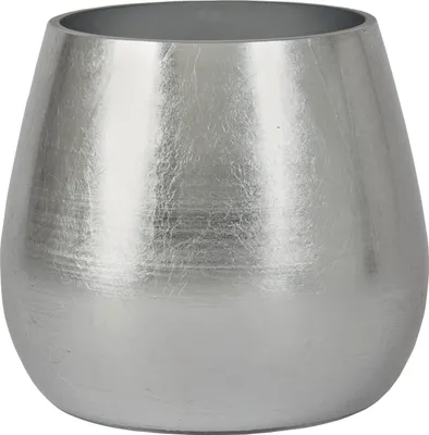 Produktbild von Lambert Pompa, Vase Glas, silberfarbene Metallfolie, matt H 16 cm D 16 cm 17493