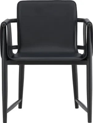 Image de Bjäre chaise de salle à manger accoudoirs cuirPolyuréthanesynthétique noir.