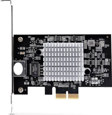 Produktbild von StarTech.com 1-Port 10Gbit/s PCIe Netzwerkkarte, 10gbe Netzwerkkarte Für PC/Server, Sechs Geschwindigkeits LAN/Ethernet Karte, Voll und Niedrigprofil Blende, PCI Express NIC, 10GBASE-T/NBASE-T, Eingebaut, Kabelgebunden, PCIe, Ethernet, 10000 Mbit/s, Schwarz
