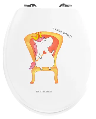 Produktbild von Mr. & Mrs. Panda Klodeckel Einhorn Prinzessin - Weiß - Geschenk, Geburtstag, WC Brille, Unicorn, WC-Sitz, Toilettendeckel, Geburtstagsgeschenk, Monat, Klo-Deckel