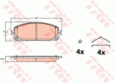Produktbild von TRW Bremsbeläge Satz Vorne für JEEP CHEROKEE (KL) GDB2142