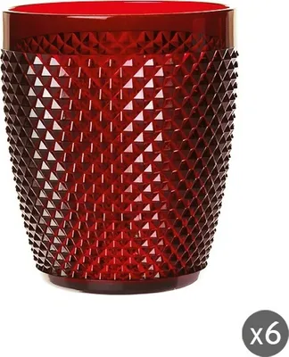 Produktbild von Excelsa Set Von 6 Wasserglas Diamond Plastik 40 Cl Rot