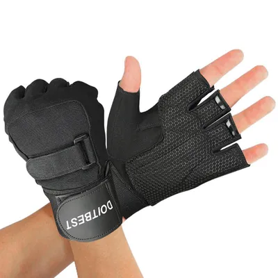 Produktbild von Trainingshandschuhe Damen Herren mit Handgelenkschutz Fitnesshandschuhe Sporthandschuhe