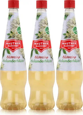 Produktbild von Mautner Getränkesirup Holunderblüte 0,7L - Softdrink, Cocktails (3er Pack)