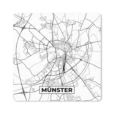 Produktbild von MuchoWow® Mauspad Mousepad Münster - Karte - Stadtplan 20x20 cm - Mousepads - Maus Mat - Pad - Mausunterlage - Desk Mat - Bureauartikeln