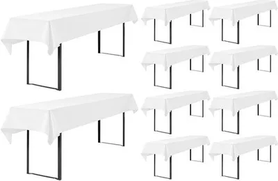 Obrázek produktu pro Univerzální ubrusy na pravou stranu pro pivní stoly o šířce 50 cm a 70 cm, bílé, omyvatelné, 100 x 250 cm.