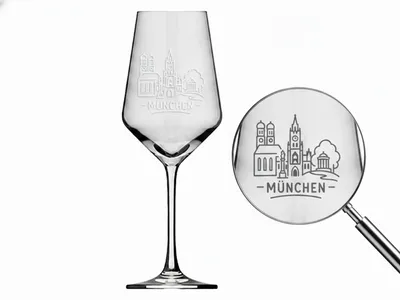 Produktbild von Valhalla Weinglas Gravur München 350ml spülmaschinenfest