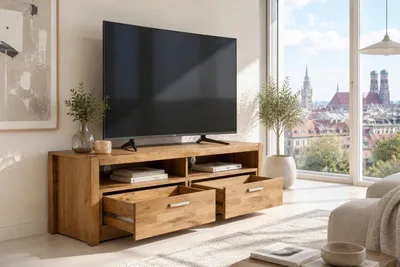 Produktbild von TV-Schrank Softclose Fernsehschrank 155x58x50 Wildeiche #4193