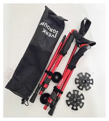 Image de Lot de 3 bâtons de marche nordique rouges (30)
