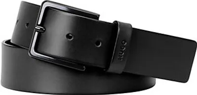 Zdjęcie produktu dla Pasek HUGO Gionio Sz40 z włoskiej skóry garbowanej, z wytłoczonym logo, szerokość 4 cm